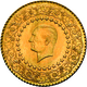 Delcampe - Türkei - Anlagegold: Lot 5 Goldmünzen Mit Präsident Kemal Atatürk - De Luxe Ausführung: 25 Kurus 196 - Turchia