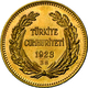 Türkei - Anlagegold: Lot 5 Goldmünzen Mit Präsident Kemal Atatürk: 25 Kurus 1923/40; 50 Kurus 1923/4 - Turquie