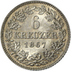 Bayern: Ludwig II. 1864-1886: 6 Kreuzer 1867, AKS 181, Jaeger 98, Seltener Jahrgang In Hervorragende - Other & Unclassified