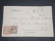 FRANCE - Taxes De Paris Sur Carte Postale D'Allemagne En 1905 , Timbre Allemand Perforé - L 12347 - 1859-1959 Lettres & Documents