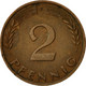 Monnaie, République Fédérale Allemande, 2 Pfennig, 1950, Stuttgart, TB+ - 2 Pfennig