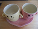 Set De 2 Tasses - Mugs - Avec Soucoupe " Cœur " - Cups