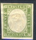 Sardegna, IV Em 1859 SA N. 13Be, C. 5 Verde Giallo Stampa Difettosa MH (leggera Piega) Cat. € 500 Firmato Biondi - Sardegna