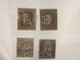 4 Timbres Stamps United States Of America USA Amérique Perforés Perforé Perforés Perfin Perfins Perforated Perforations. - Perfins