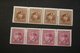 Canada 264 266 KGVI Strips Of Four Hinge Remnants 1942-43 WYSIWYG  A04s - Coil Stamps