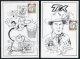 1991 Italy 6 X Roma Mostra Filatelica Cartoon Filatelia Giovane Postcards Corto Maltese, Tex Cowboy,Spiderman,Ken Parker - Comics