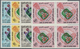 ** Aden - State Of Upper Yafa: 1967, Football Championship Stamps With INVERTED Opt. In Green And Blue - Aden (1854-1963)