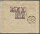 Br Bahrain: 1946. Air Mail Envelope Addressed To India Bearing SG 39, ½a Purple (block Of Five) Tied By - Bahrein (1965-...)