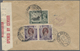 Birma / Burma / Myanmar: 1940, 2 R. Pair And 8 A. Tied "RANGOON G.P.O. 25 NO 40" To Reverse Of Censo - Myanmar (Birmanie 1948-...)