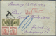 Br China: 1923, Junk 4 A. Olive Pair With 6 A. Carmine Pair Tied "SHANGHAI 7.7.31" To Cover To Rostock/ - Other & Unclassified