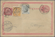 GA China - Ganzsachen: 1897, Card CIP 1 C. Uprated Coling Dragon 1 C., 2 C. Tied Bisected Bilingual "CA - Postcards