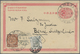 GA China - Ganzsachen: 1897, Card ICP 1 C. Uprated Coiling Dragon 4 C. Tied Two Strikes Large Dollar "A - Postkaarten