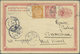 GA China - Ganzsachen: 1898, Two Stationery Cards CIP 1 C. With Paintings On Reverse Used „MENGTSZ“, On - Postkaarten