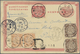 GA China - Ganzsachen: 1898, Two Stationery Cards CIP 1 C. With Paintings On Reverse Used „MENGTSZ“, On - Postcards