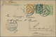 GA China - Ganzsachen: 1908, Card Square Dragon 1 C. Uprated Coiling Dragon 1 C., 2 C. Green Canc. Boxe - Cartes Postales