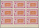 ** Dubai: 1963, Edile Crab 4np. With OFFSET Of Carmine-lilac Frame In An Imperf. Block Of 9 From Lower - Dubai