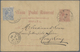 GA Hongkong: 1892. Spanish Postal Stationery Card "Alphonse" 10c Claret Upgraded With Yvert 198, 5c Blu - Other & Unclassified