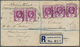 Br China - Incoming Mail: 1913, Ceylon, KGV 5 C. (5, Strip-3 And Pair) Tied "NAWALAPOTIYA MR 13 13" To - Andere & Zonder Classificatie