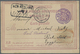 GA Holyland: 1896, Turkey 20 Para Postal Stationery Card Tied By Violet "KUDÜSTE YAHUDI MAHALLESI POSTA - Palestine