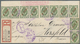 Br Holyland: 1904, Russian Post In Levant 10 Pa. On 2 C. Deep Green, Horizontal Strip Of 4, Strip Of 3, - Palestine