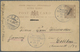 GA Hongkong - Ganzsachen: 1901, Card QV 4 C./3 C. ("reply" Deleted) Canc. "Imp. German Navy Mails No. 4 - Postal Stationery