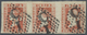 O Indien: 1854 Lithographed 1a. Red, Die I, Horizontal Strip Of Three, Used In Madras And Cancelled By - Andere & Zonder Classificatie