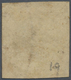 O Indien: 1854 Lithographed 4a. Blue & Red From 2nd Printing, Sheet Pos. 5, Used And Cancelled By Diam - Other & Unclassified