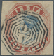 O Indien: 1854-55, Lithographed 4a. Pale Blue & Red From 4th Printing, Sheet Pos. 5, Used With Superb - Other & Unclassified