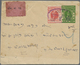 GA Indien - Feudalstaaten: MORVI 1940's: Two Postal Stationery Envelopes 6p. Yellow-green Used Register - Andere & Zonder Classificatie
