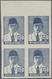 (*) Indonesien - Vorläufer: 1946 (ca.), 150 Sen Blue, An Imperforated Top Margin Block-4, Unused No Gum - Indonesia