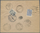 Br Irak - Stempel: 1914, "KERBELA" C.d.s. On Registered Cover Bearing 1 Pia. Blue And 2 Pia. Slate 1913 - Irak