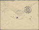 GA Iran: 1904, 12 Ch. Provisoire Overprinted Rose On Cream Postal Stationery Envelope Tied By "TABRIZ" - Iran