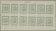 ** Iran: 1906, Tebriz Issue 3 Ch. Green Complete Sheetlet Of 12 Stamps Without Overprint, Imperf With M - Iran