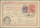 GA Iran: 1906-13, Two Uprated Used Postal Stationery Cards, Both Addressed To England, On With Arrival - Iran