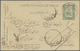 GA Iran: 1910-20, 2 Ch. Brown Provisoire Overprinted Postal Stationery Card Message Written In Morse An - Iran