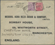 Br Iran: 1923. Envelope Addressed To Manchester Bearing India SG 159, 1a Rose And SG 166, 2a Purple Tie - Iran