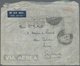 Br Iran: 1936, Katastrophenpost, "DAMAGED BY IMMERS. IN SEA WATER I.S.", Ra2 Rückseitig Auf Luftpostbri - Iran