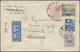 Japan: 1914/28, Coronation 10 S. Canc. Respective LCD With 15 S. Uprate For Airmail Canc. "Okazaki 3 - Other & Unclassified