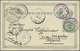 GA Japanische Post In China: 1892, Tientsin To Azores: UPU Card Thick Paper 3 S. Uprated UPU-Koban 1 S. - 1943-45 Shanghai & Nanking