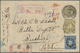 GA Japan - Ganzsachen: 1888/99, To Bushire: Koban Small Size Envelope 2 S. Uprated Kiku 8 S., 10 S. Tie - Postkaarten