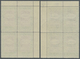 O Jemen: 1942, Hospital, Complete Set Of Four Values As Marginal Blocks Of Four, 4b. And 14b. Plate Bl - Yemen