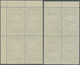 O Jemen: 1942, Hospital, Complete Set Of Four Values As Marginal Blocks Of Four, 4b. And 14b. Plate Bl - Yemen