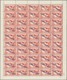 ** Jemen - Königreich: 1964, "FREE YEMEN..." Handstamp In Violet On 1959 Telcom Issue, Complete Sheet O - Yemen