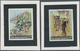 (*) Jemen - Königreich: 1967, Asian Paintings Seven Different Imperforate PROOFS Affixed To Black And Wh - Yemen