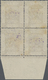 * Jordanien: 1922, 5 P. Deep Violet Block Of Four Showing Overprint In Violet, Mint Hinged, Two Stamps - Jordanië