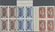 (*) Jordanien: 1924, Saudi Arabia King Ali Issue Six Values In Overprinted Imperf Blocks Of Four, No Gum - Jordanië