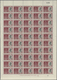 ** Jordanien: 1953, Accession To The Throne, 1f. And 4f., Two Values Each As (folded) Sheet Of 50 Stamp - Jordan
