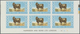 ** Jordanien: 1967, Animals, Imperforate, Complete Set Of Six Values As Marginal Plate Blocks Of Six, U - Jordan