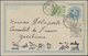 GA Korea: 1901. Postal Stationery Card 1ch Blue Upgraded With SG 22a, 2re Grey And SC 23a, 1ch Green Ti - Korea (...-1945)