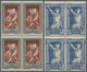 * Libanon: 1924, Olympic Games, Complete Set As Blocks Of Four, 50c. On 10c. With Variety "Small Fat A - Lebanon